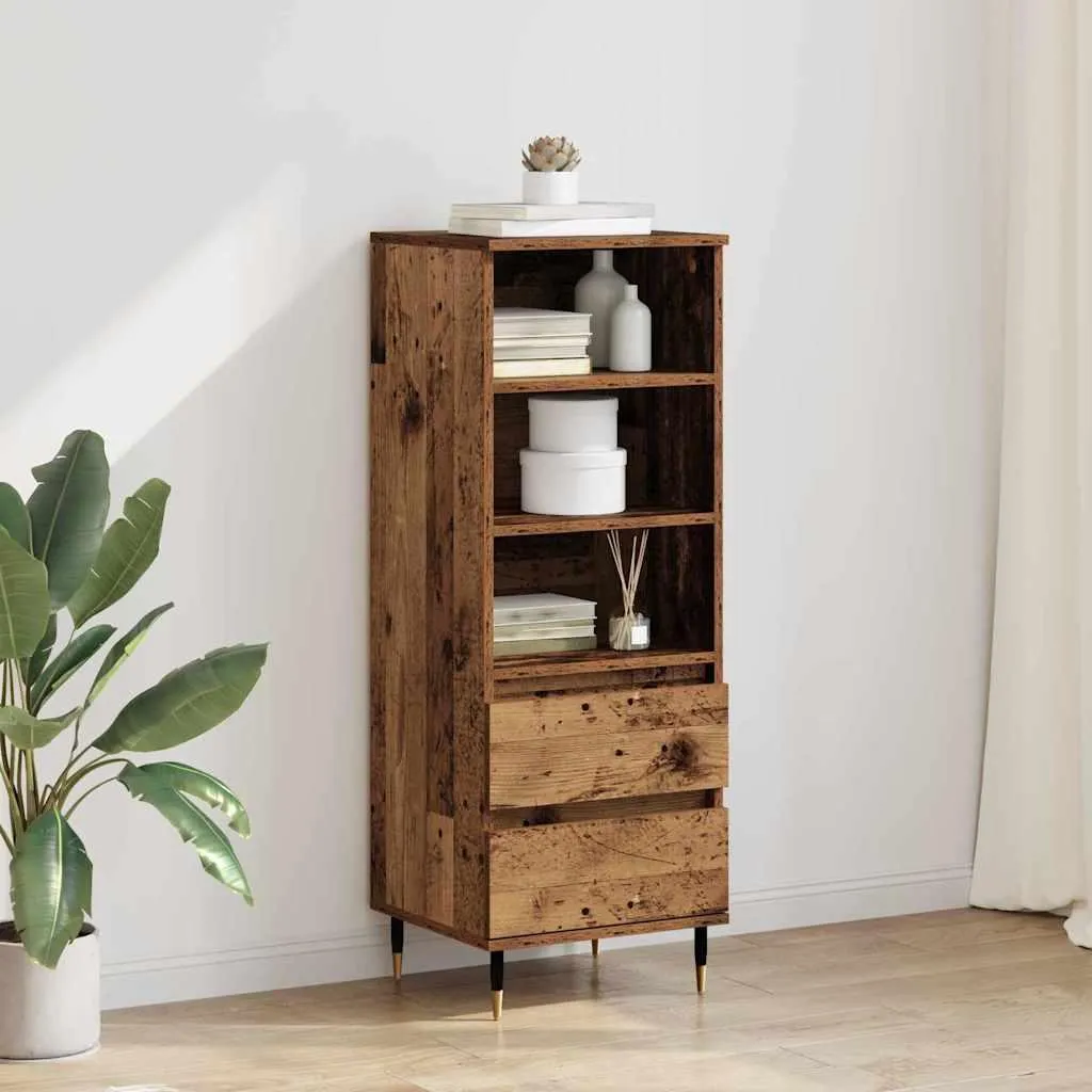 vidaXL Cassettiera Alta Legno Recupero 110cm | Mobile Salvaspazio