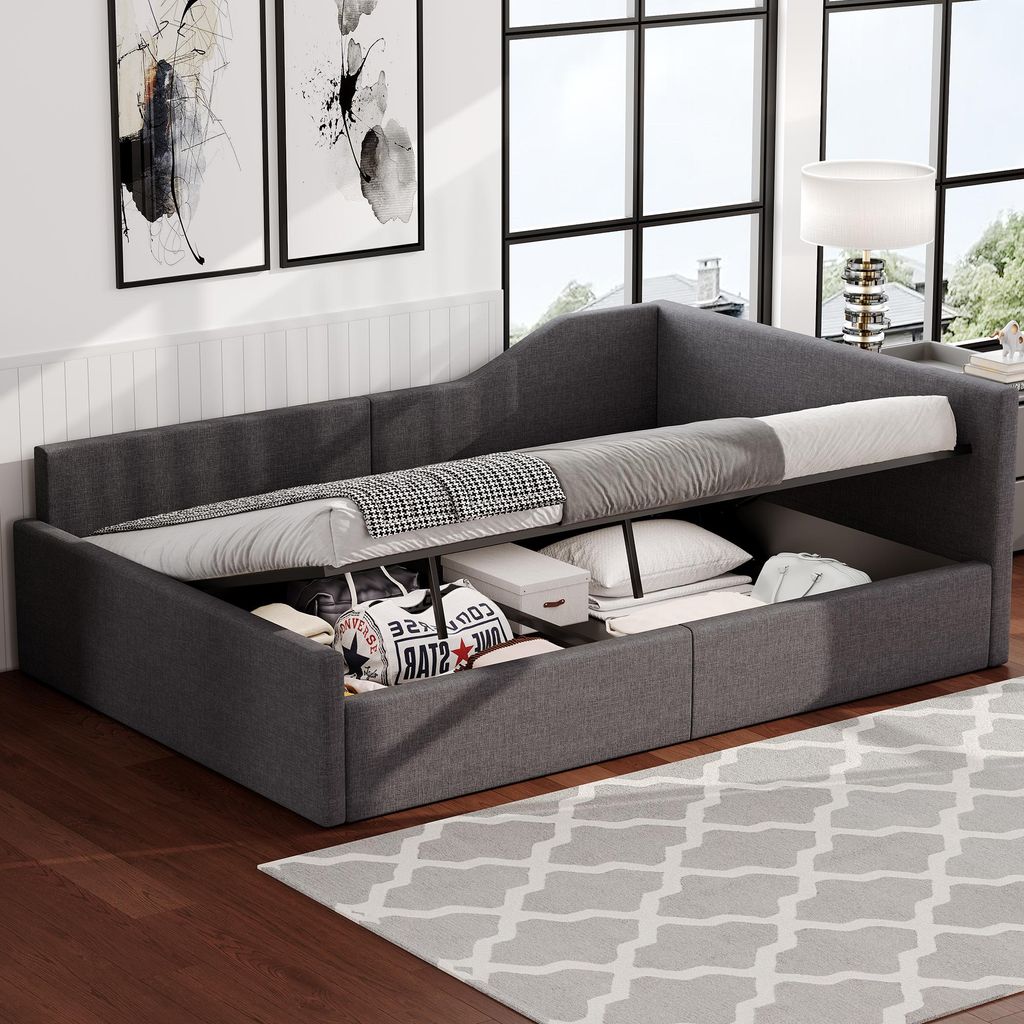 Sweiko Čalouněné denní lůžko 140x200 s úložným prostorem Obrázek produktu 