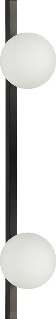 Grande applique murale design 85 cm avec abat-jour en verre et fer noir
