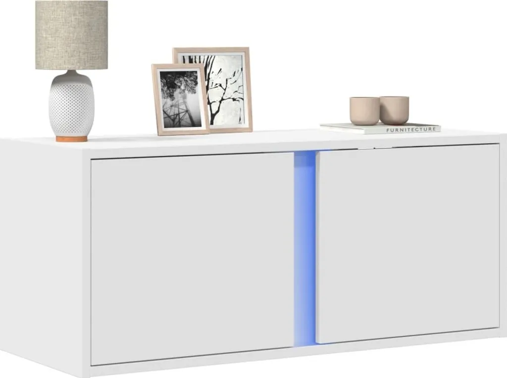 2025 Mobile TV moderno a parete con illuminazione LED bianco 80x31x35 cm - Mobili TV,Design 2846670 1parte