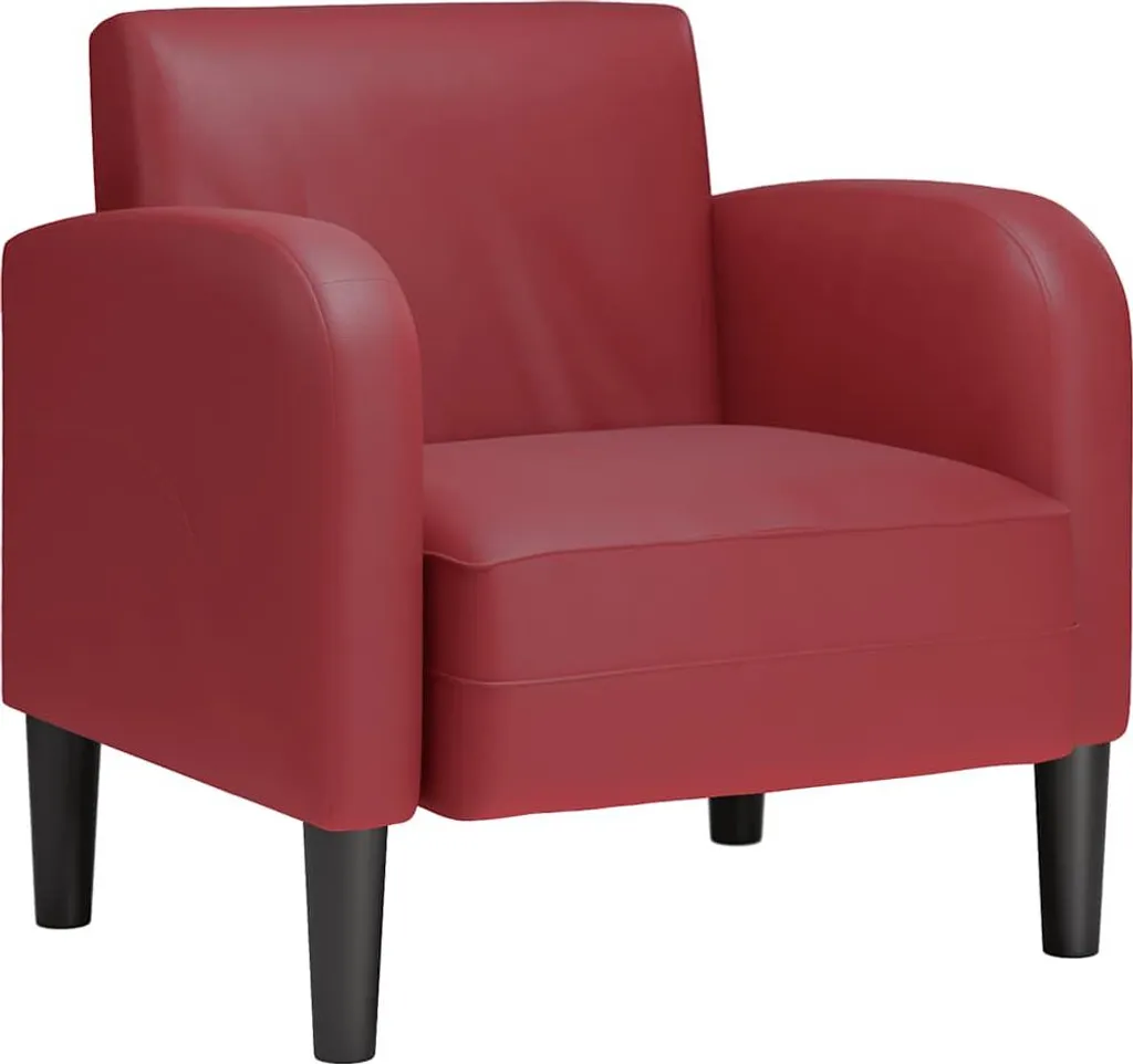 Poltrona Soggiorno vidaXL Rosso Vino 54cm - Pelle Finta Facile Pulizia