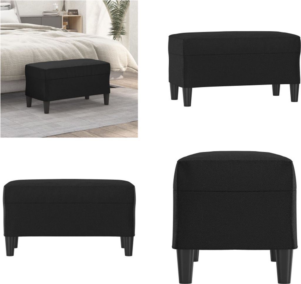 vidaXL Sitzbank Schwarz 70x35x41 cm Kunstleder - Bank - Bänke - Sitzbank - Sitzbänke