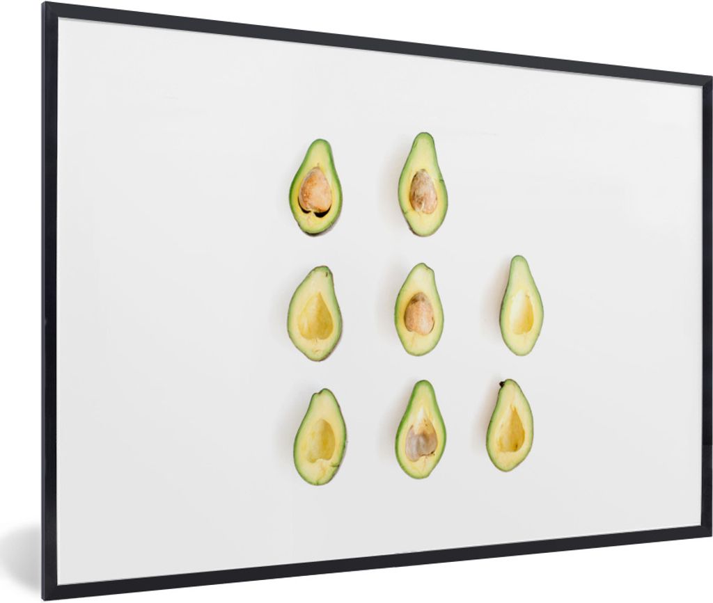 MuchoWow Gerahmtes Poster Avocado - Grün - Tropisch 90x60 cm - Poster mit Schwarzem Bilderrahmen Wandposter Rahmen Foto Bilder - Fotorahmen - Fo...