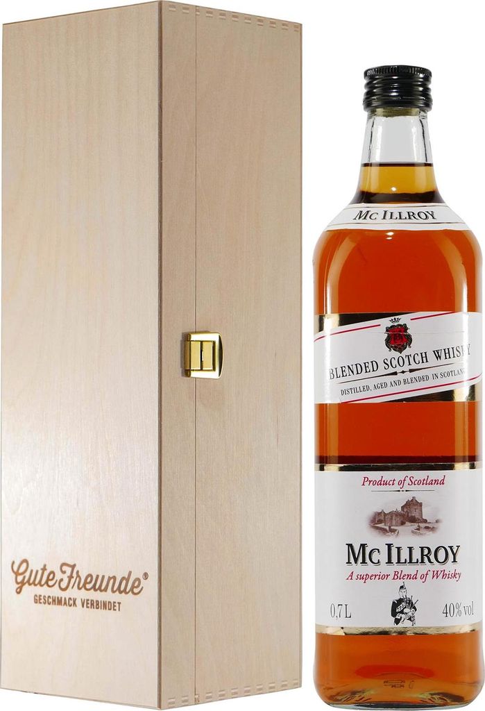 Mc Illroy Blended Scotch Whisky mit Geschenk-Holzkiste Produktbild 