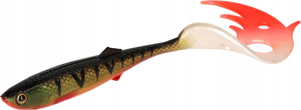 Mikado Köder Sicario Hecht Schwanz 14cm/Blutiger Barsch - Op.2pcs