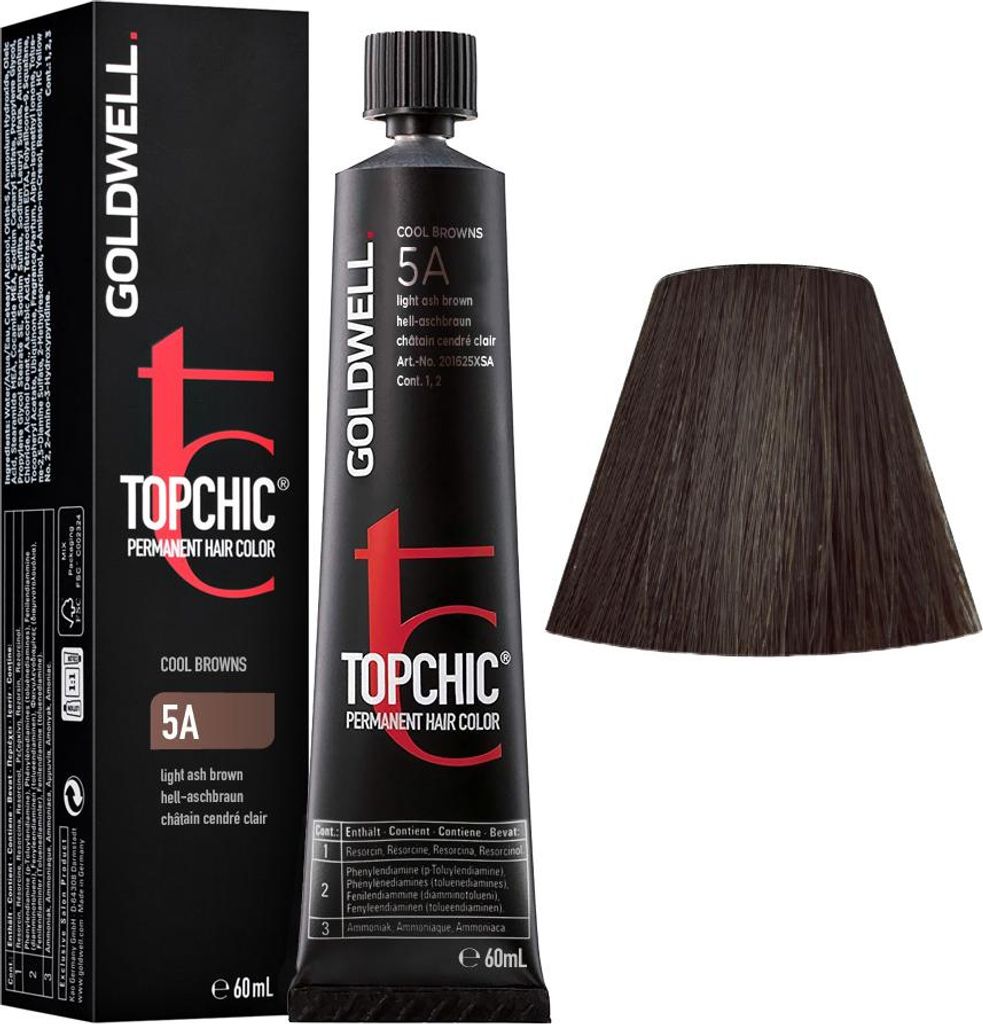 Goldwell Topchic Tube C5A Light Ash Brown 60ml  - colore Immagine del prodotto 