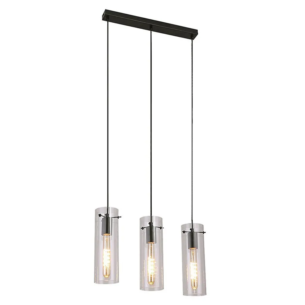 Suspension Triple E27 Noire Acantha 5259 - Design Métal Minimaliste