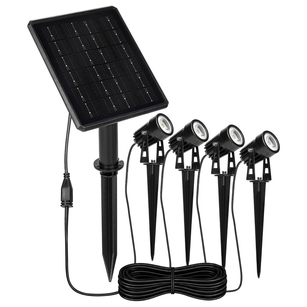MasterLED Solar-Gartenstrahler 4 x LED 3000K 400lm IP54 Produktbild 
