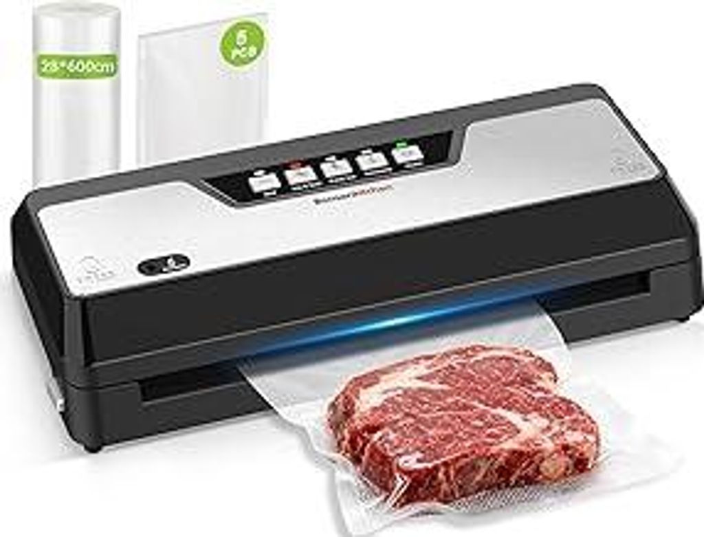 Bonsenkitchen Vakumierergerät für Lebensmittel, Vakuumierer mit Cutter Aufbewahrung, Kompakter für Sous Vide und Meal Prep, Mehrfach-Modi, Inkl....