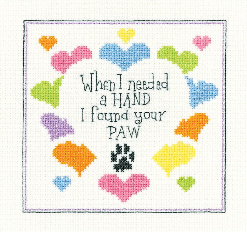 Heritage Aida-Kreuzstich-Set gezählt "I Found Your Paw", PUFP1765-A, 14,5x14cm