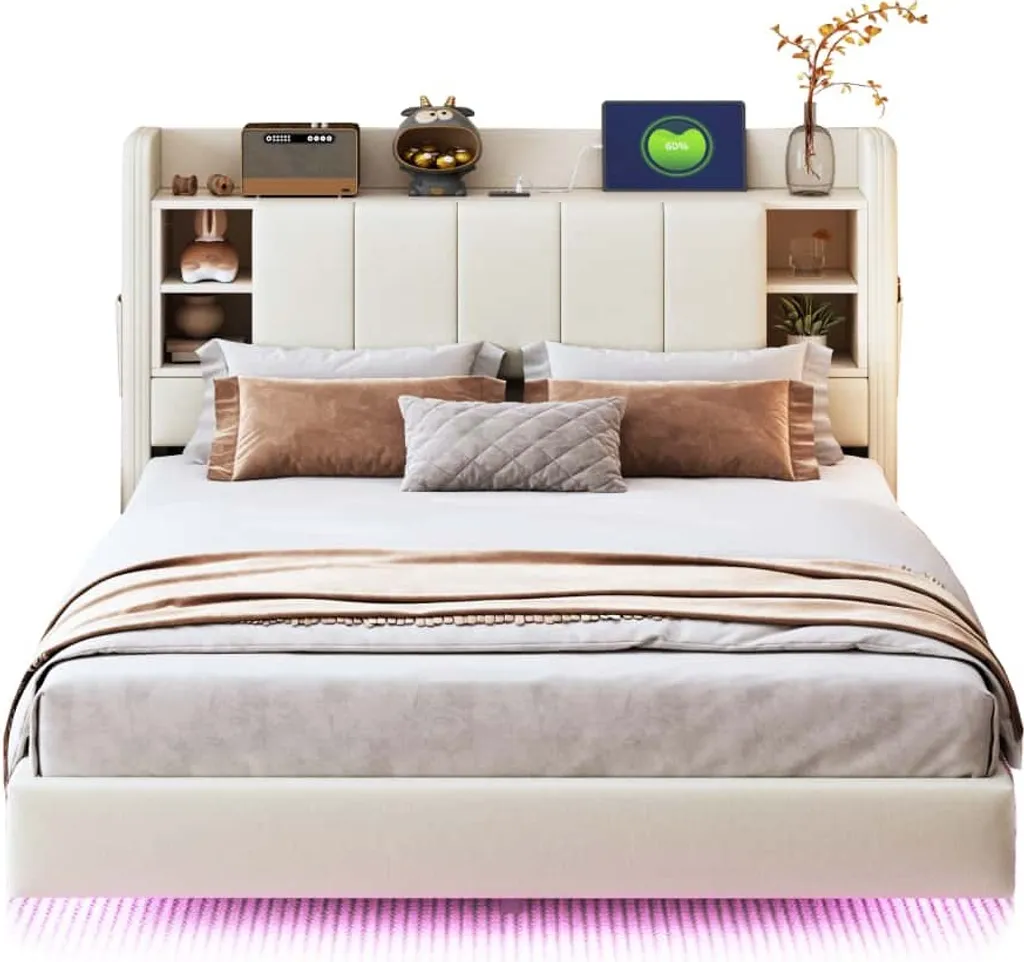 Lit 140x200 cm avec rangement intégré pour optimiser les petits espaces