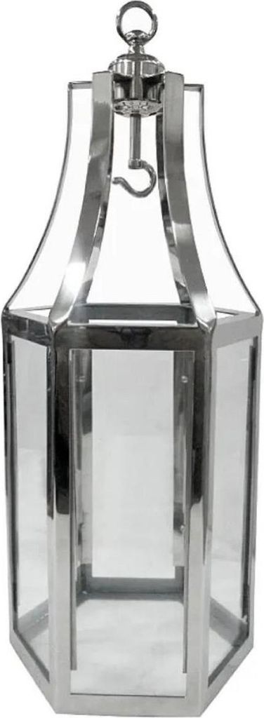 Casa Padrino Deko Kerzenleuchter Silber 31 x 31 x H. 76 cm - Metall Laterne mit Tragegriff - Gastronomie Accessoires - Restaurant Accessoires - Hot...
