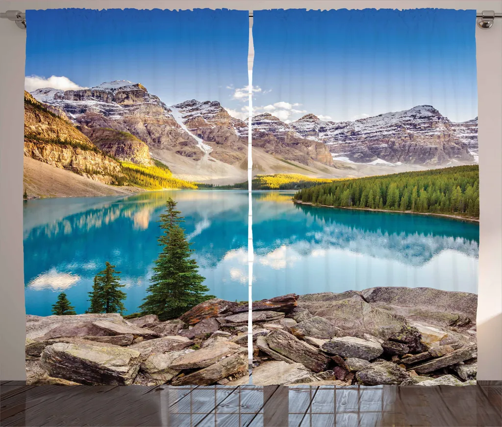 Tenda con Ganci ABAKUHAUS Moraine Lake 280x245 cm Stile Rustico