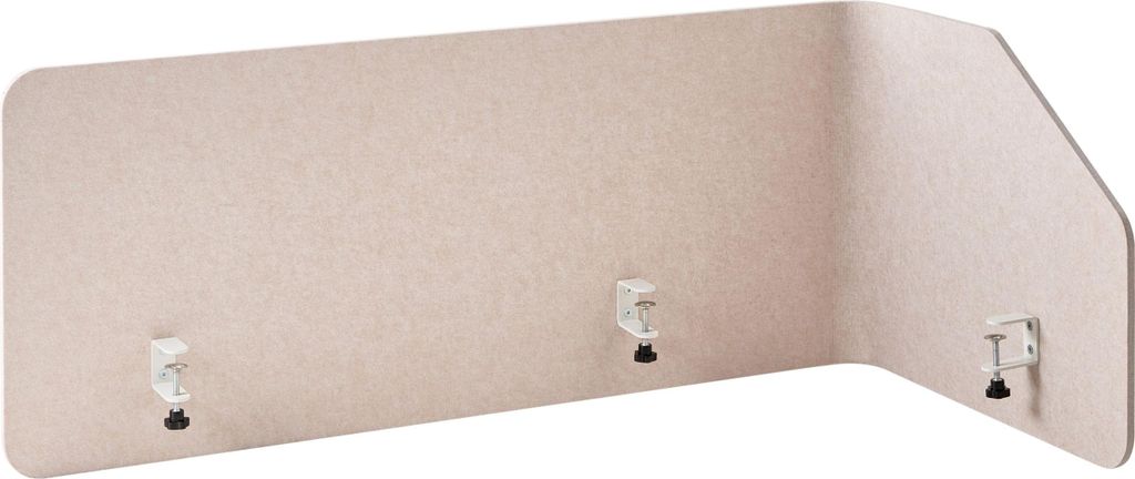 BELIANI Eckschreibtisch Trennwand Beige Stoff PET-Filz 120 x 60 x 50 cm zum Aufstellen Klemmen Schallschutz Sichtschutz Pinnwand Büro Homeoffice
