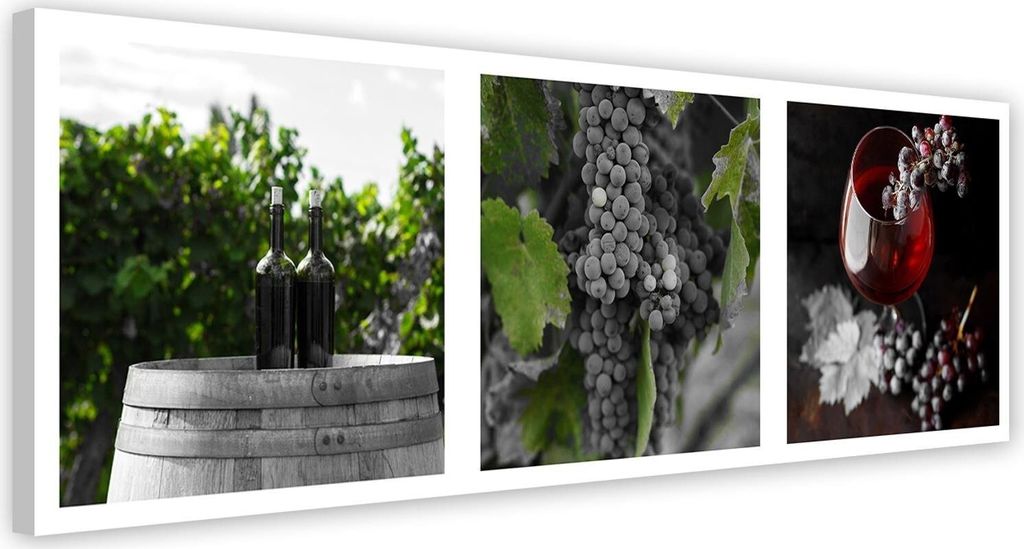 Leinwandbild magie des weinbergs 90x30 cm Feeby lila wandbild bereit zum aufhängen