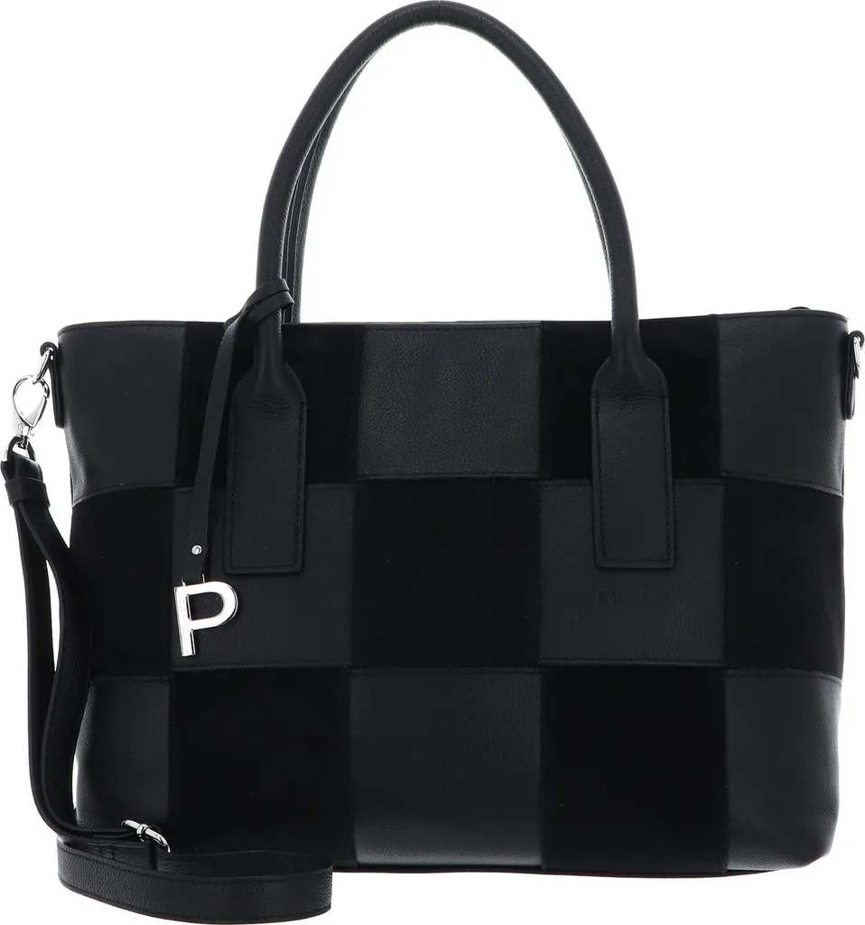 PICARD Chess Shopper Black - Sac à épaule en cuir noir élégant pour femme