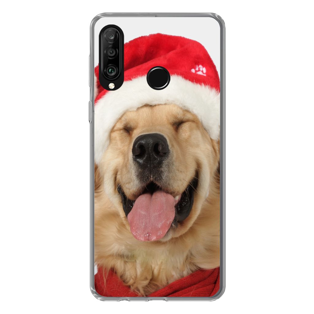 MuchoWow Handyhülle Schutzhülle Hülle für Huawei P30 Lite Hund - Lustig - Lachen - Kinder - Jungen - Mädchen Silikon Softcase Handy Hülle -...