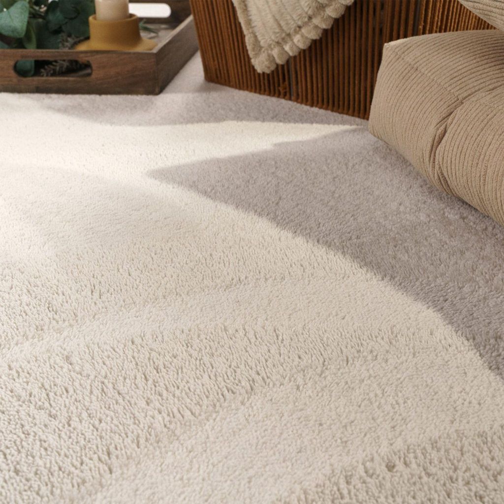Waschbarer Teppich Wohnzimmer Kurzflor Einfarbiger Moderner Produktbild 