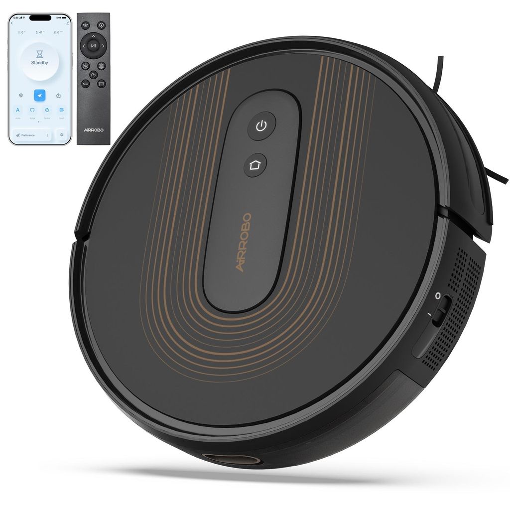 AIRROBO G50 Staubsauger Roboter, 2800 Pa Saugkraft, APP Steuerung, 120 Min Laufzeit, Große Staubbox 600ML, Saugroboter optimiert für Teppich Tier...