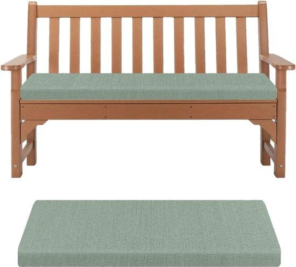 Aménager votre banc de jardin avec ce grand coussin vert 160 cm confortable