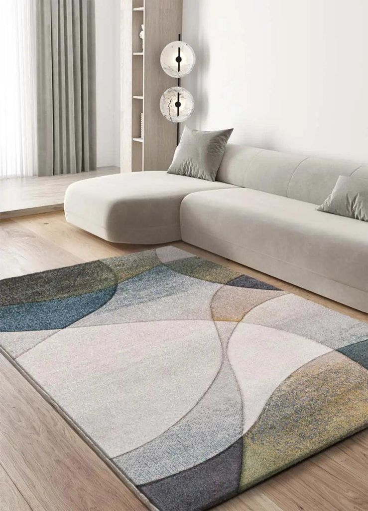 ATTICGO Kurzflorteppich BADET Abstrakt in Grau/Blau, 160x230 cm