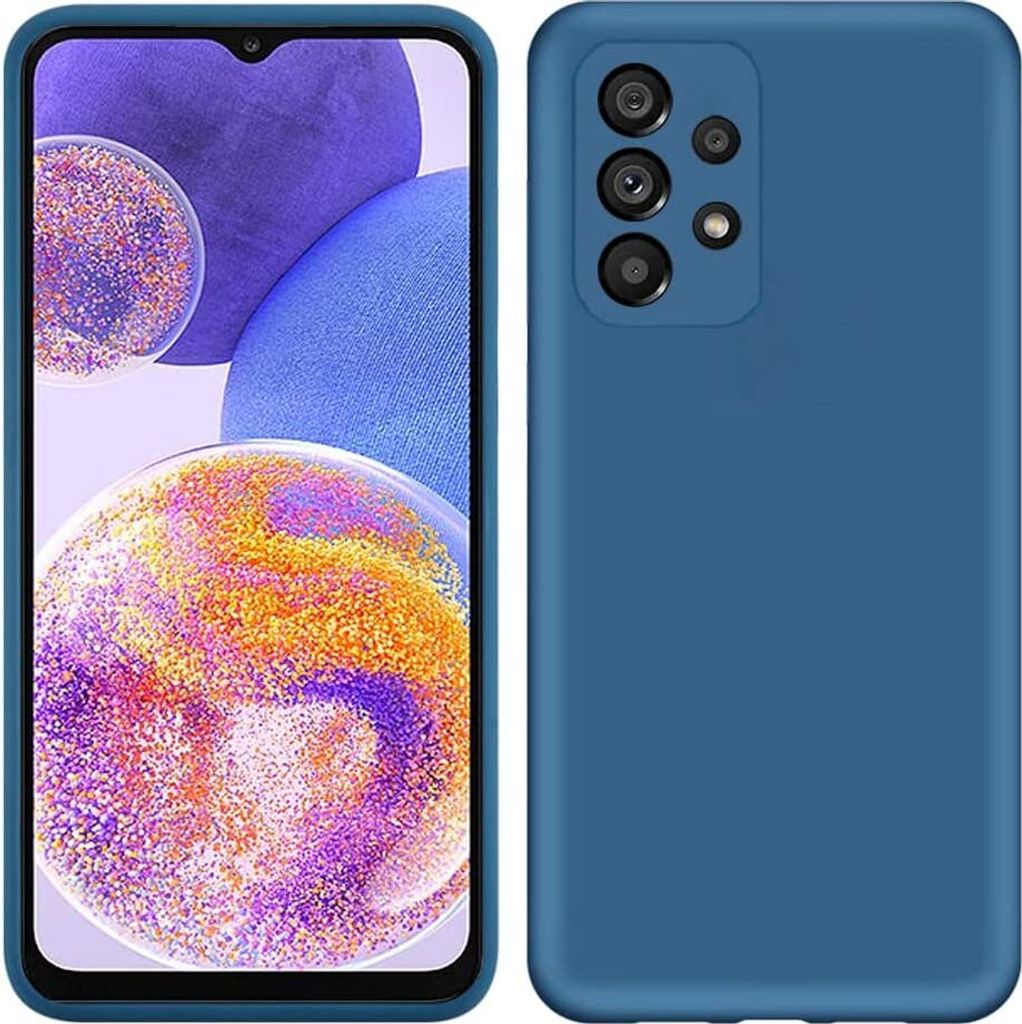 Galaxy A23 Hülle, Flüssig Silikon Weich Gummi Schutzhülle für Samsung Galaxy A23 4G / 5G Blau