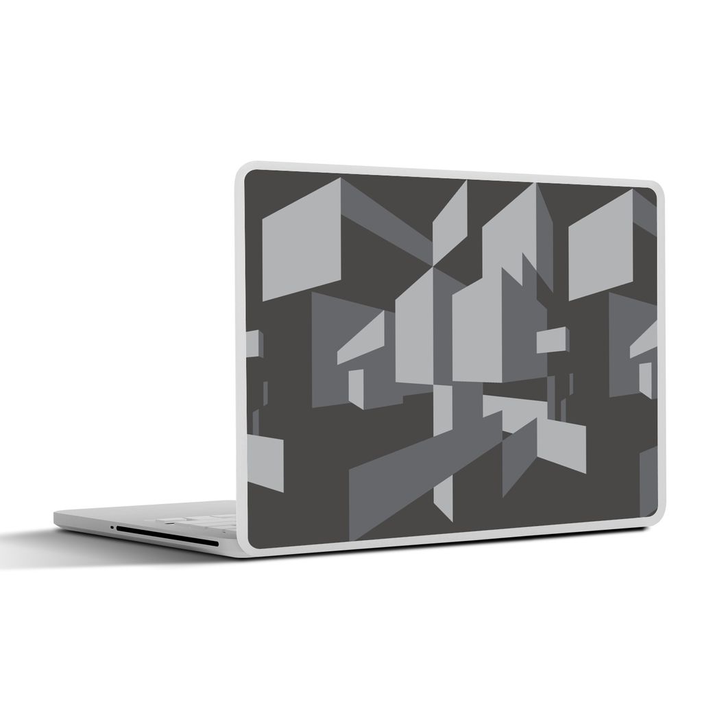 MuchoWow Laptop Aufkleber Sticker Cover 3D - Muster - Schwarz und Weiß 40x30 cm - Laptop Dekoration - Selbstklebend