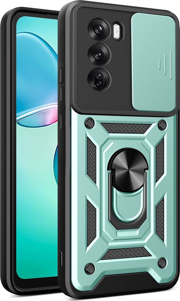 Hülle für Oppo Reno12 Pro 5G Magnetische Ring Ständer Halter Dia Kameraschutz TPU Bumper Silikon Schutzhülle Grün
