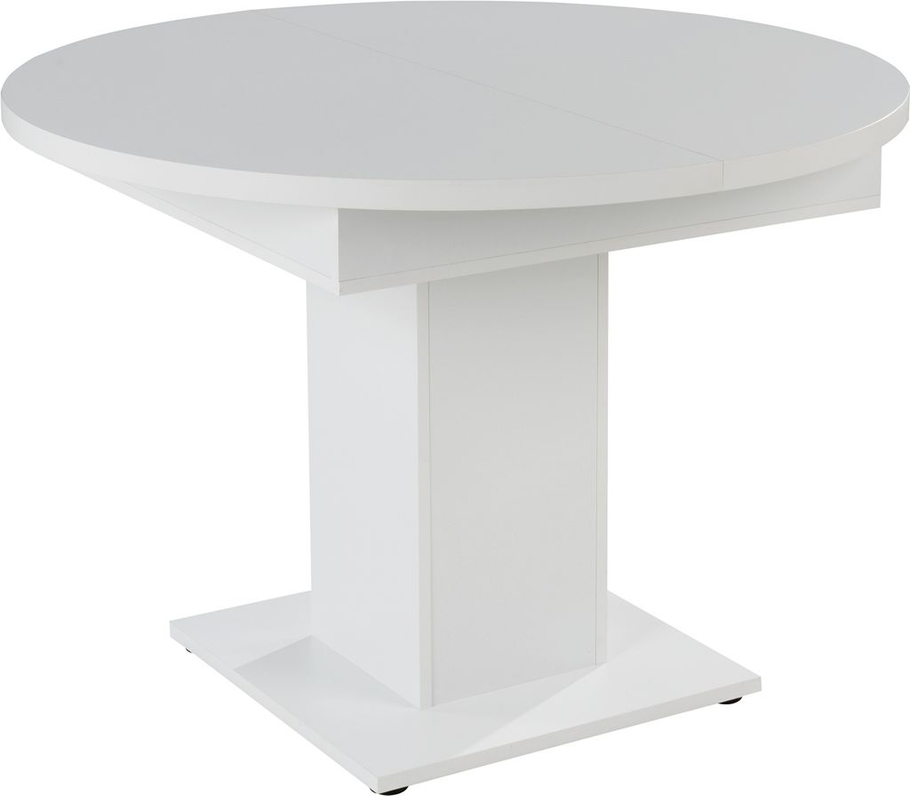 Esstisch - Weiß matt - Ø 104 cm - ausziehbar Produktbild 