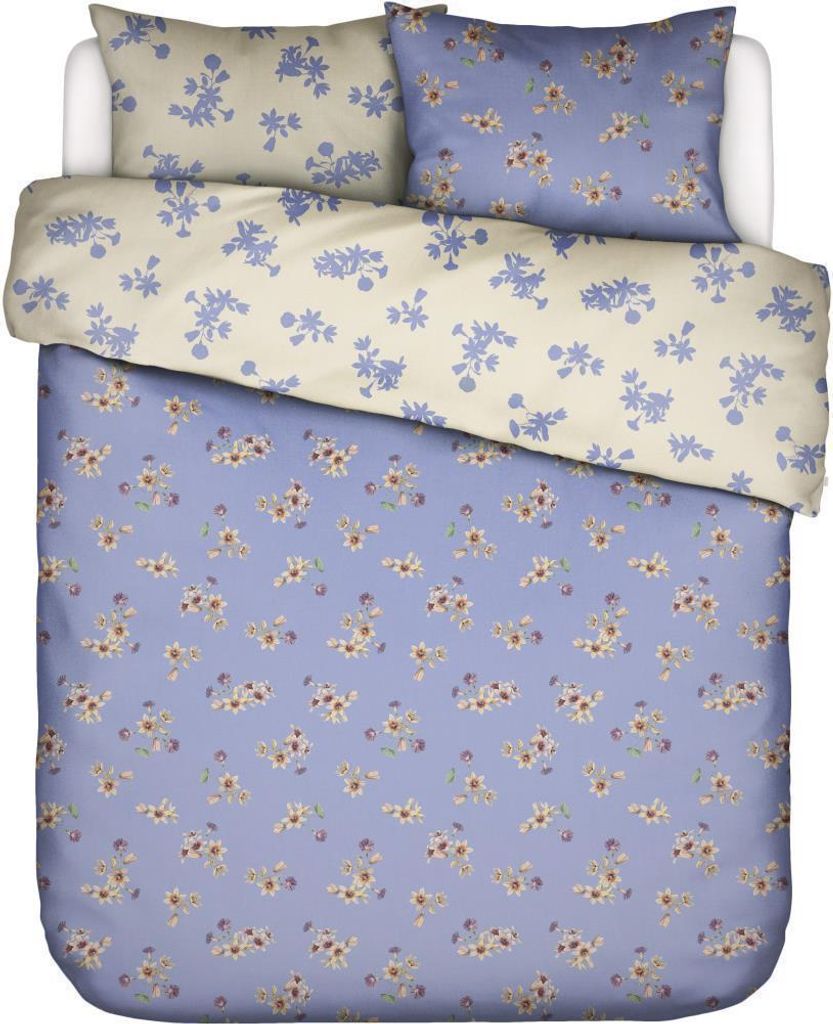 Essenza Bettwäsche-Garnitur Satin Fiora Farbe Lavender blue Größe 140x200+70x90