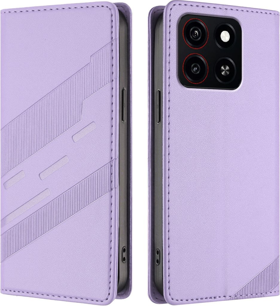 Hülle für ZTE Blade V70, Kunstleder Brieftaschen Handyhülle mit Kartenfach und Standfunktion Violett