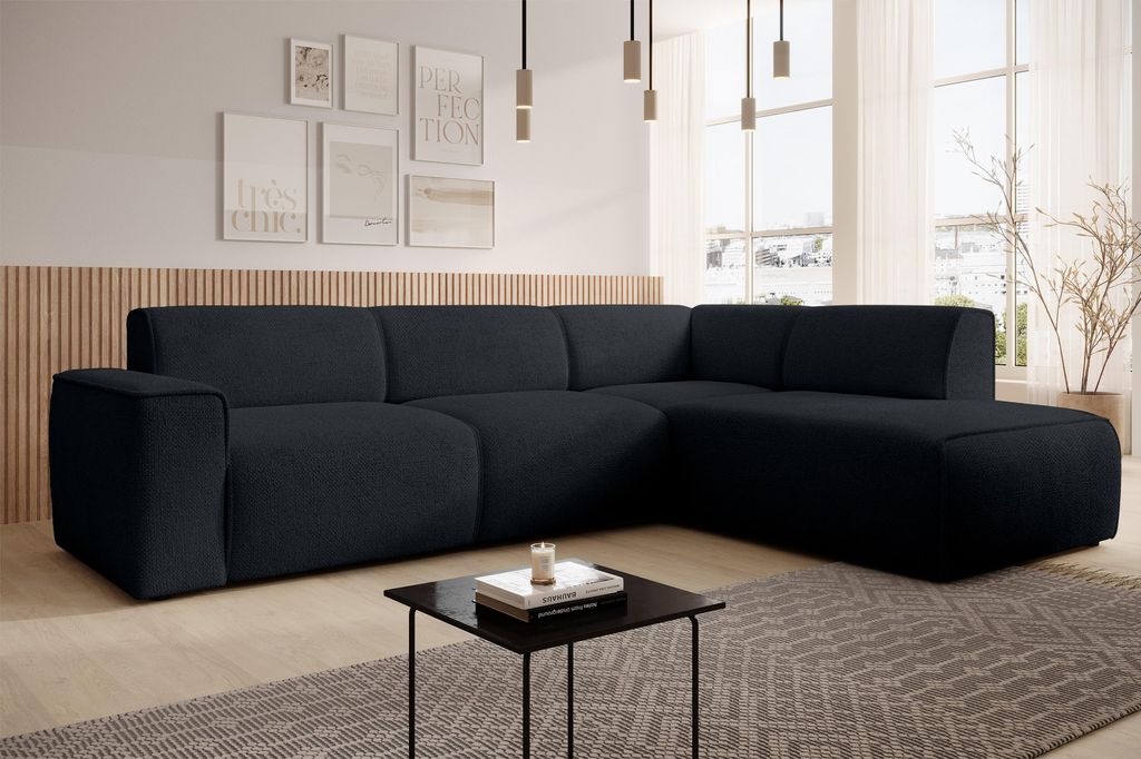 AX LIVING Couch Sofa L Form Didim L Dunkelgrau – 292 cm, Produktbild 