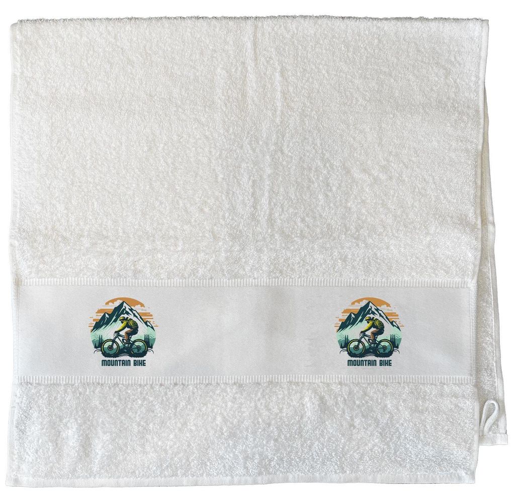 Huuraa Handtuch Mountain Bike Berge 50x100cm White Baumwolle Handtuch Geschenkidee