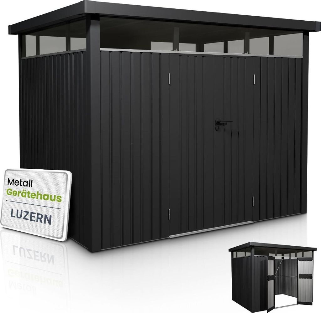 Juskys Metall Gerätehaus Luzern 7,8 m² - wetterfest & Produktbild 