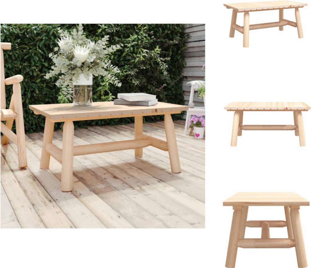 vidaXL Couchtisch 90x50x41 cm Massivholz Fichte - Gartensofaelemente