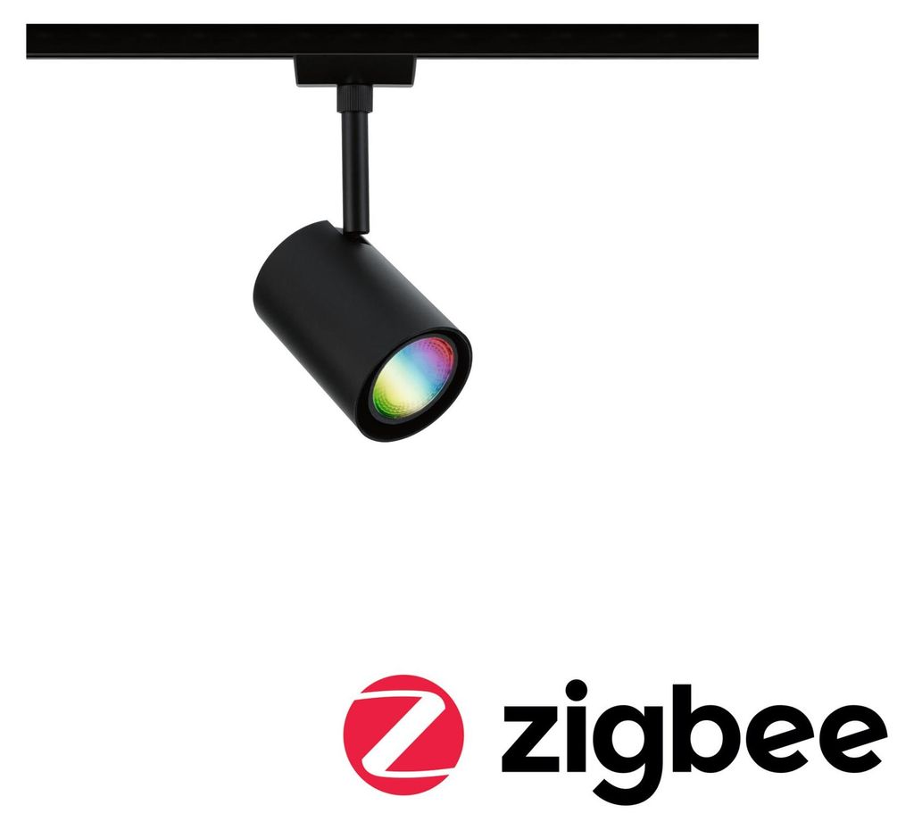 Paulmann URail LED-Streifen-Strahler Smart Home Zigbee 3.0 Luxe GU10 4,8 W RGBW+ dimmbar 230 V schwarz matt