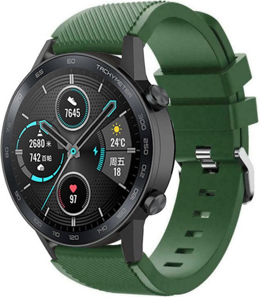 Strap-it Honor Magic Watch 2 Silikonarmband (Armeegrün)