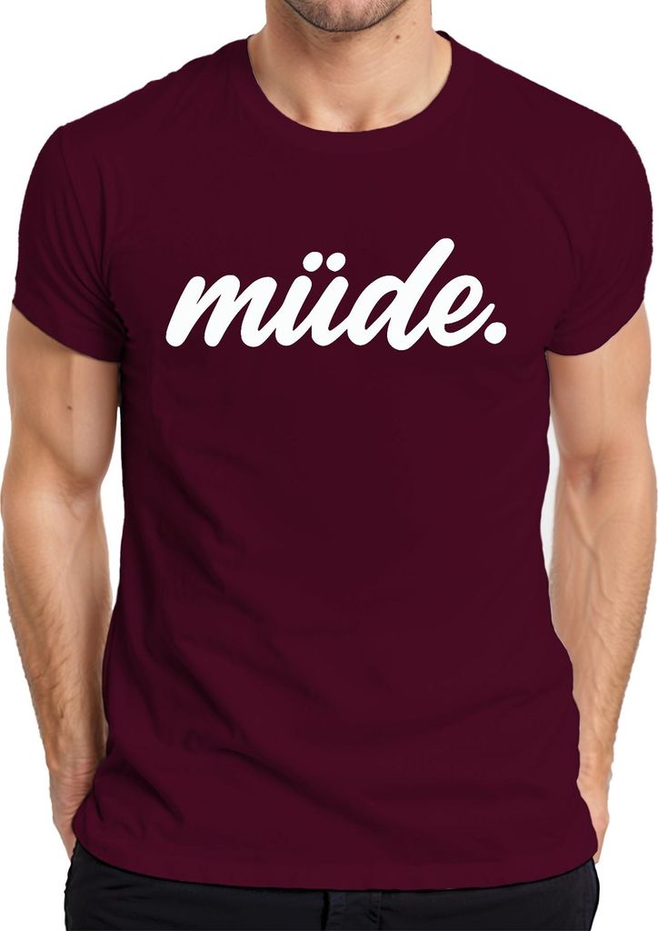 müde. Spruch Kaffeeliebe Homeoffice Schlafmütze sarkastisch mama Herren T-Shirt, Burgundy, L