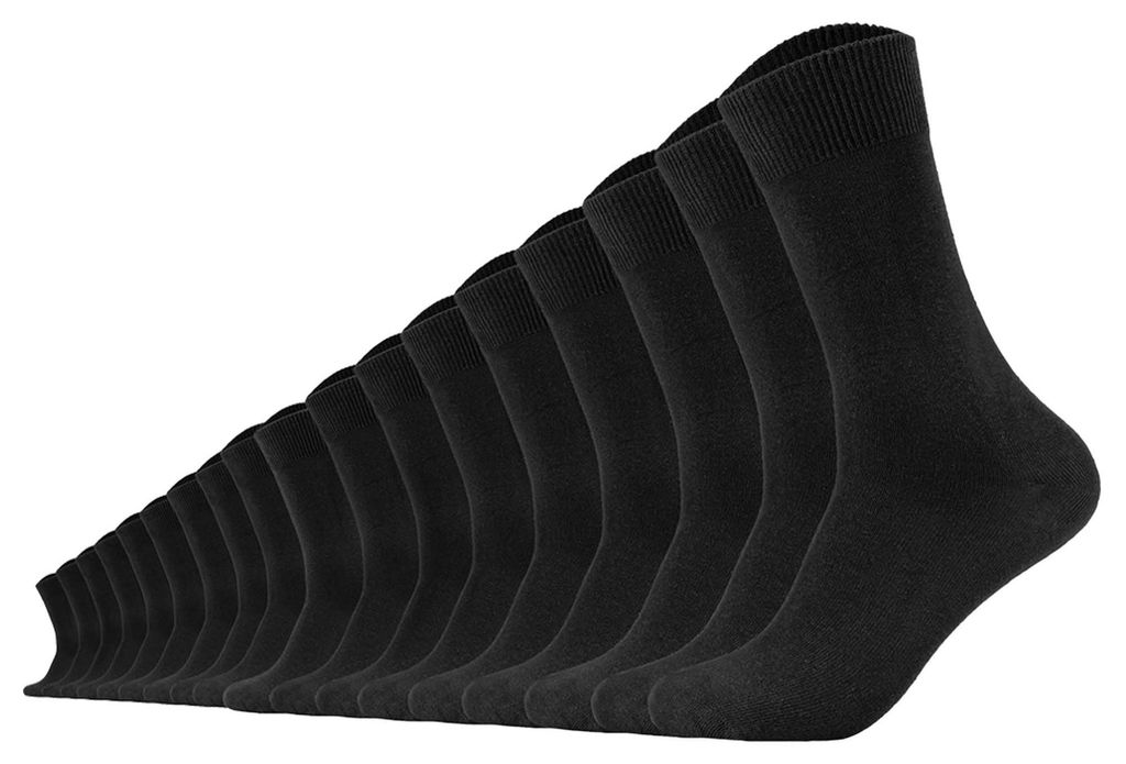 Camano Uni Socken 18er Pack - Comfort Socks, einfarbig Schwarz 39-42