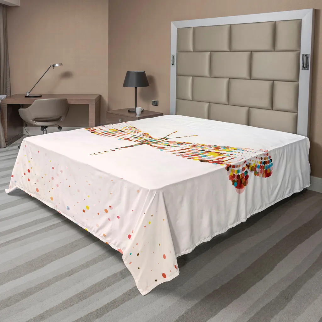 Drap de lit doux et confortable Libellule multicolore grand format 1p