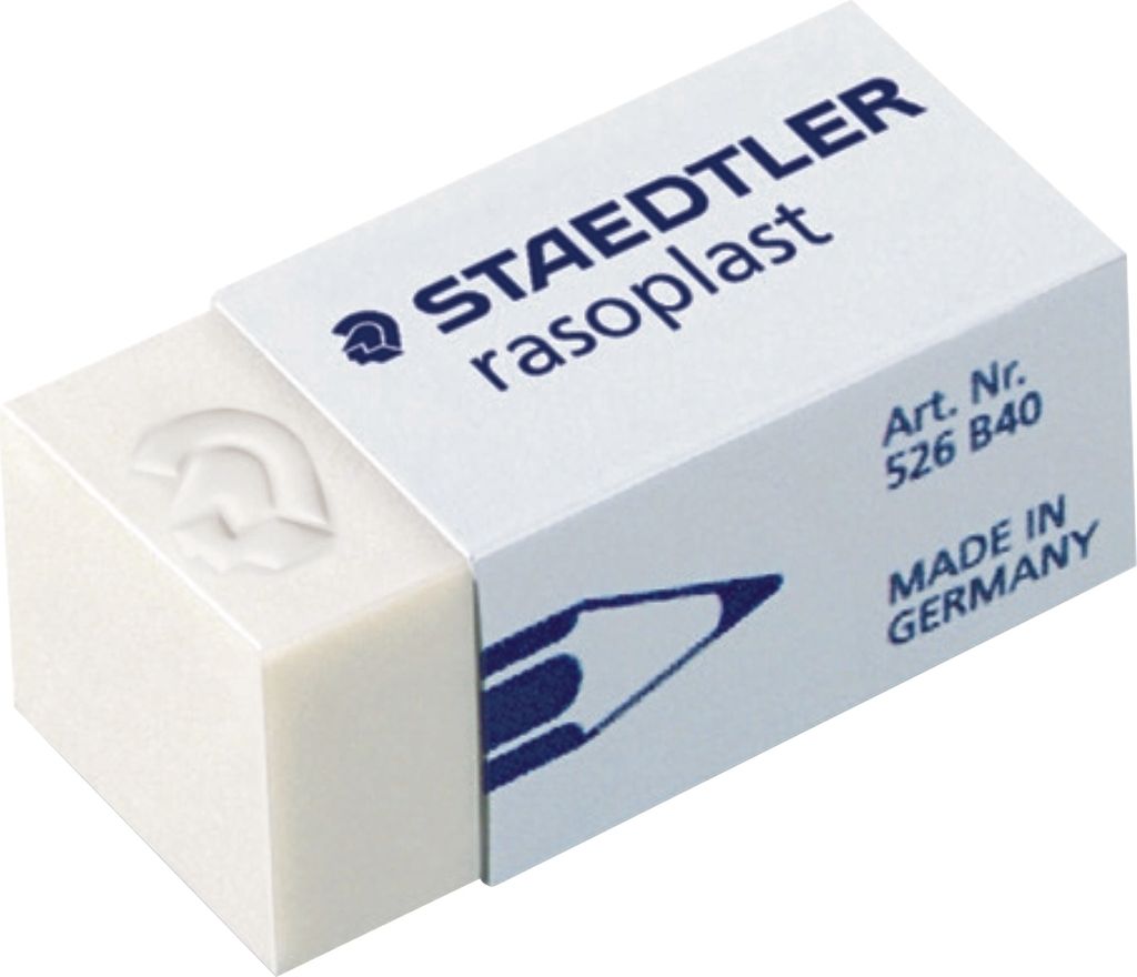 Radierer rasoplast 33x16x13mm weiß Packung mit 40 Stück Produktbild 