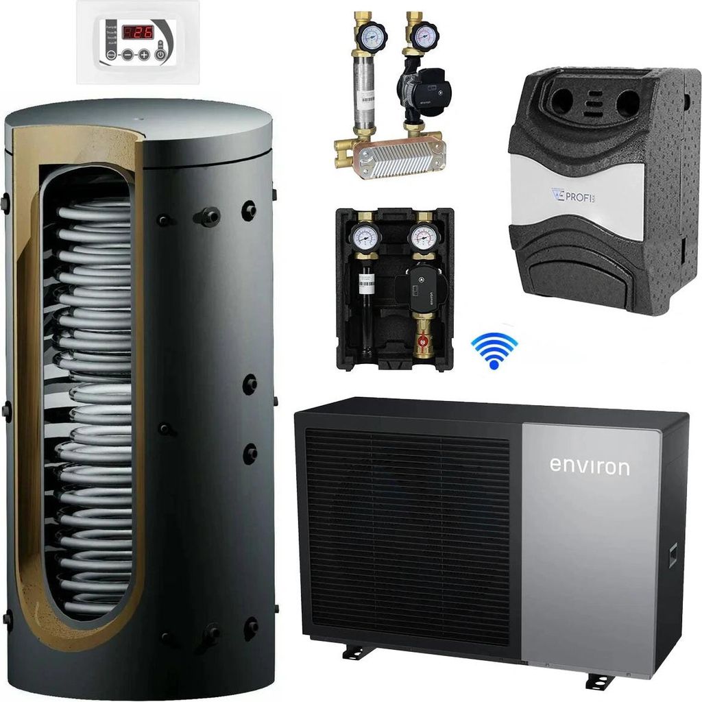 EcoHeat Wärmepumpe Set mit 550 Liter Hygienespeicher – 6 bis 24 kW - 6 kW