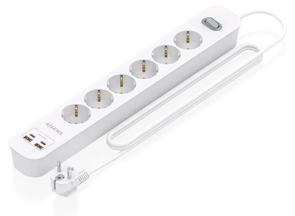AISENS ASPS-2A2C16-W, 1,4 m, Drinnen, Typ F, Typ F, 1,5 mm², Kupfer