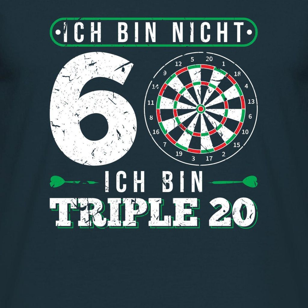 Spreadshirt 60. Geburtstag | Dart | Triple 20 Männer T-Shirt, XL, Navy