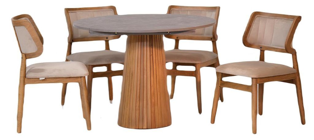Komplette Esszimmer Essgruppe Tisch Essecke Esstisch Stühle 5tlg Braun