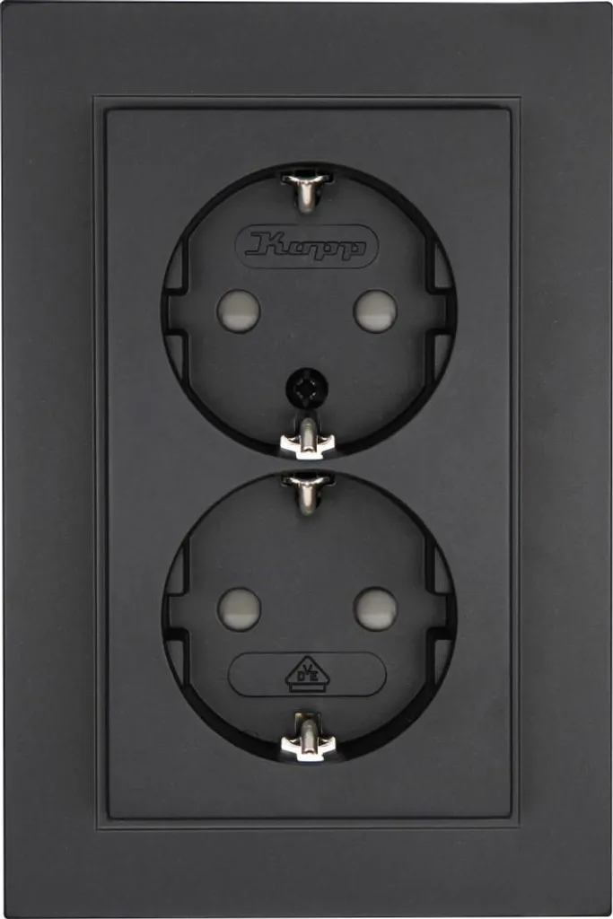 Prise double Kopp Athenis RA KV anthracite - Double prise de courant