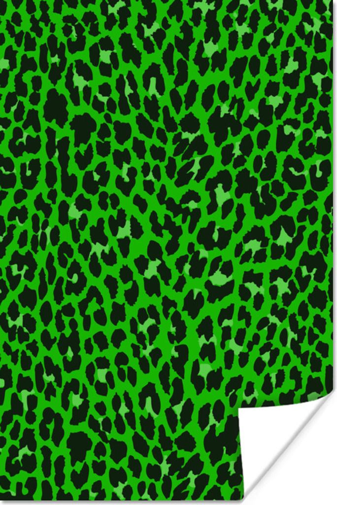 MuchoWow Poster Leopard - Muster - Grün 120x180 cm - Kunstposter