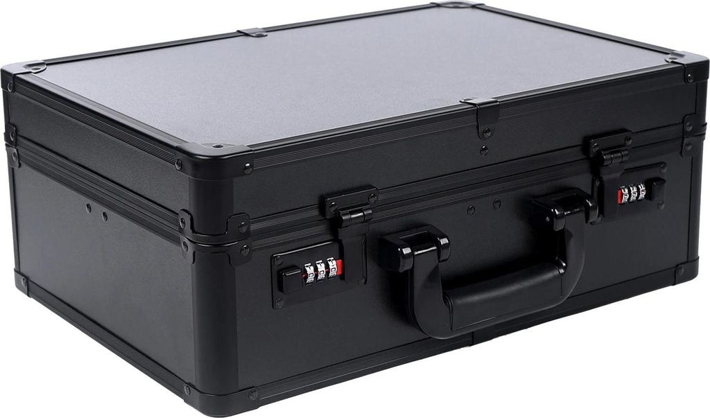 Friseurkoffer - Werkzeugkoffer mit Zahlenschloss - Tragbarer Organizer für Haarwerkzeuge - Aluminiumlegierung, feuerfeste Platte & Polyurethan- Me...