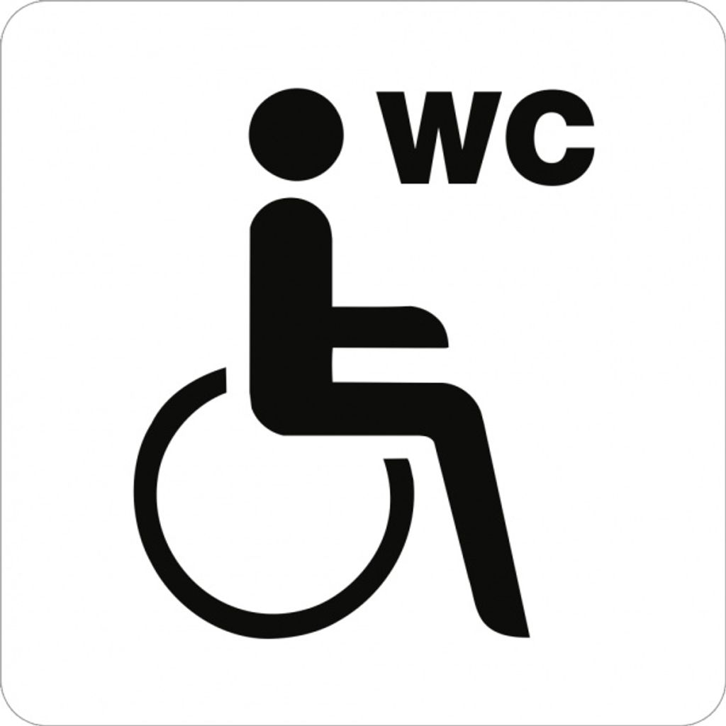 Dreifke Schild Piktogramm WC Behinderte/barrierefrei mit Text "WC", Kunststo...
