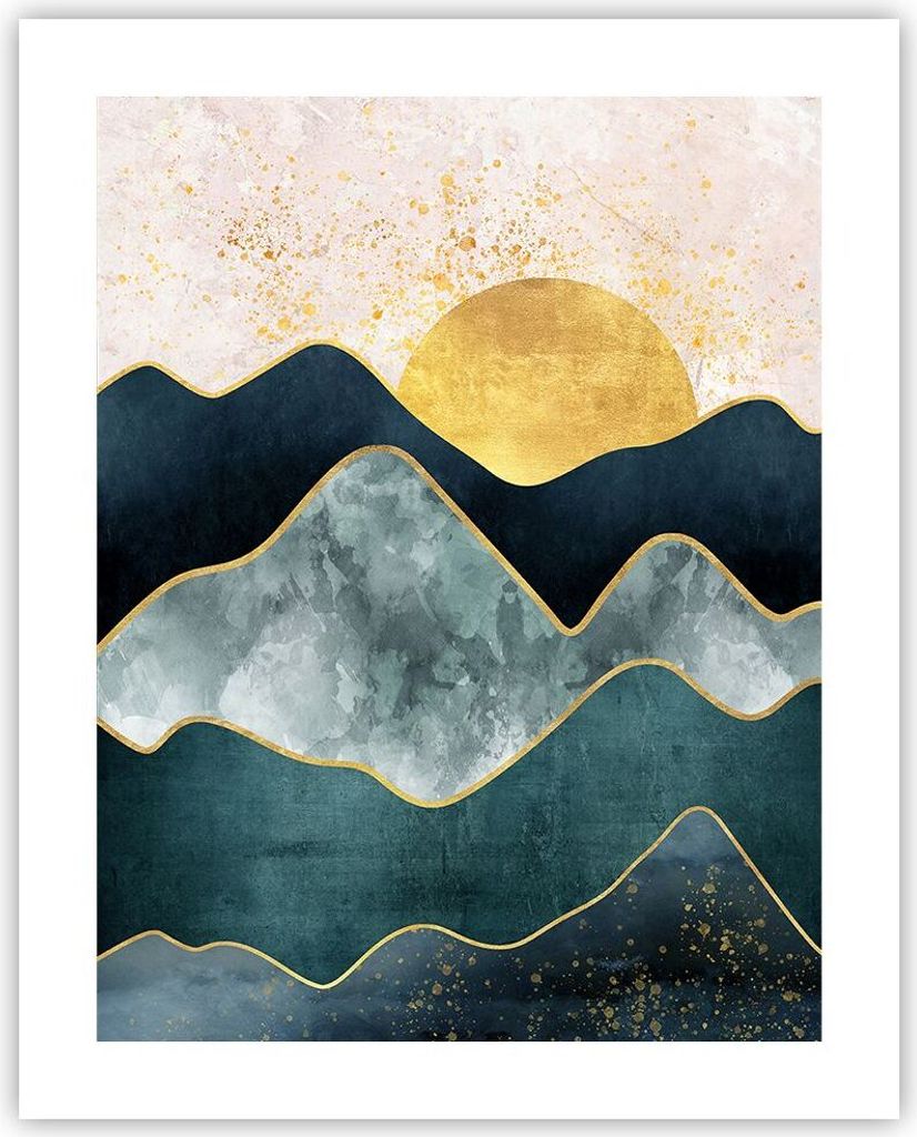 Poster - Poster ohne Rahmen - Osten die Sonne Geometrie - 40x50 cm - Wand Bild - Wanddeko - Wandbilder - Kunstposter - Wandposter - Bilder - Kunstd...